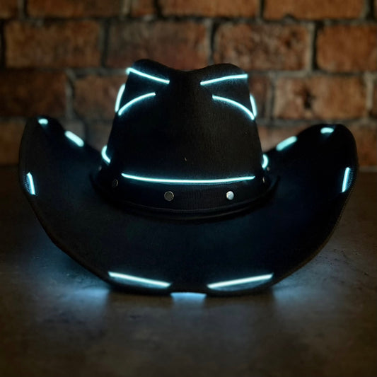 LED Cowboy Hat - White